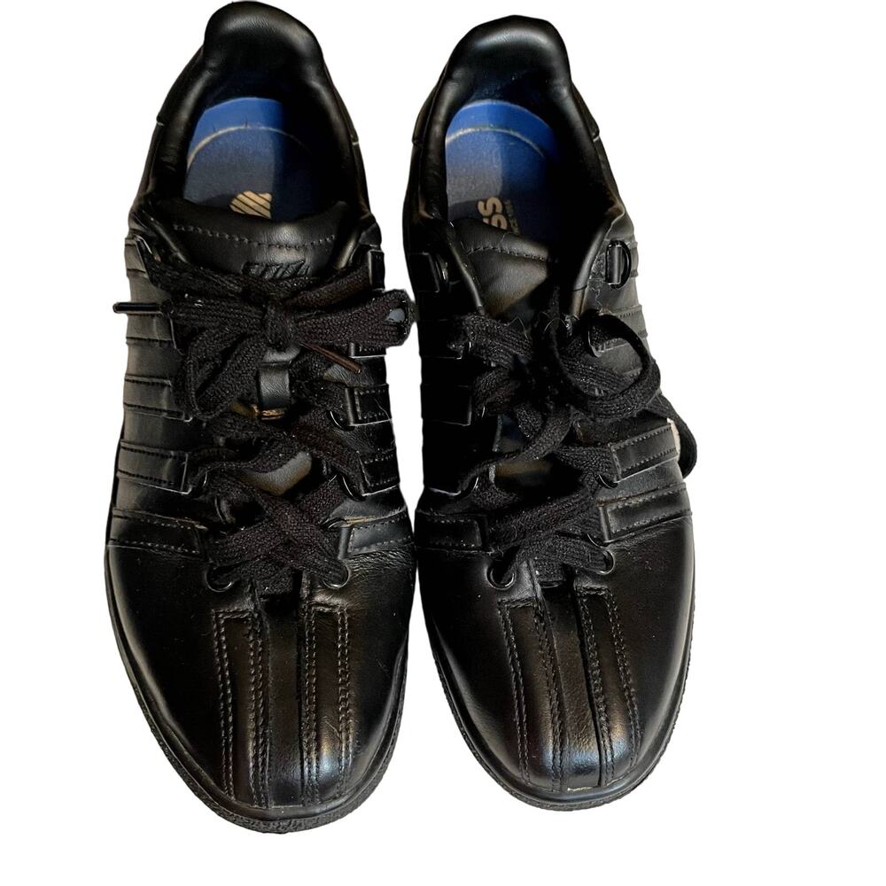 K-Swiss Size 7.5 Women's Court Style Low Black Sneakers shoes super nice